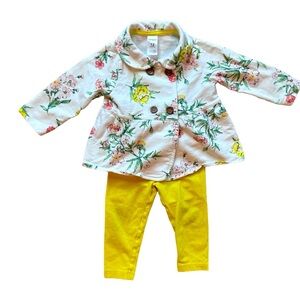 Carters baby girl 2- piece outfit set jacket pant set floral size 12 months